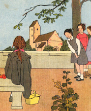 Illustrations de Madeleine Franc-Nohain pour Le Bon Dieu chez les enfants ; Paris : Plon, cop. 1920Bibliothèque Patrimoniale Pau, cote 41842R 