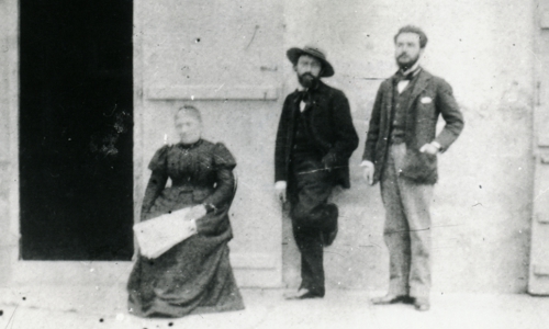 Francis Jammes entre sa mère et Charles Guérin en 1898 / Fonds Association F. Jammes Orthez