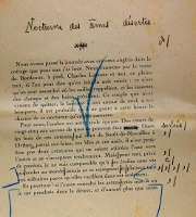 Ms532, 1ère épreuve en placards, corrections par Bernadette Jammes  / Bibliothèque Patrimoniale de Pau