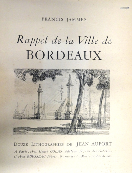 Rappel de Ville de Bordeaux/ Bibliothèque Patrimoniale de Pau, cote 41816