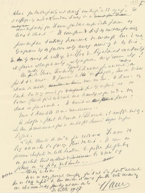 Ms125, page de brouillon pour la fin (inchangée) du roman  (Pau) / Consulter le document sur Pireneas